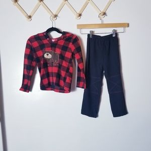 CARTERS BOYS 2 PIECE RED BUFFALO PLAID OUTFIT SIZE 4T